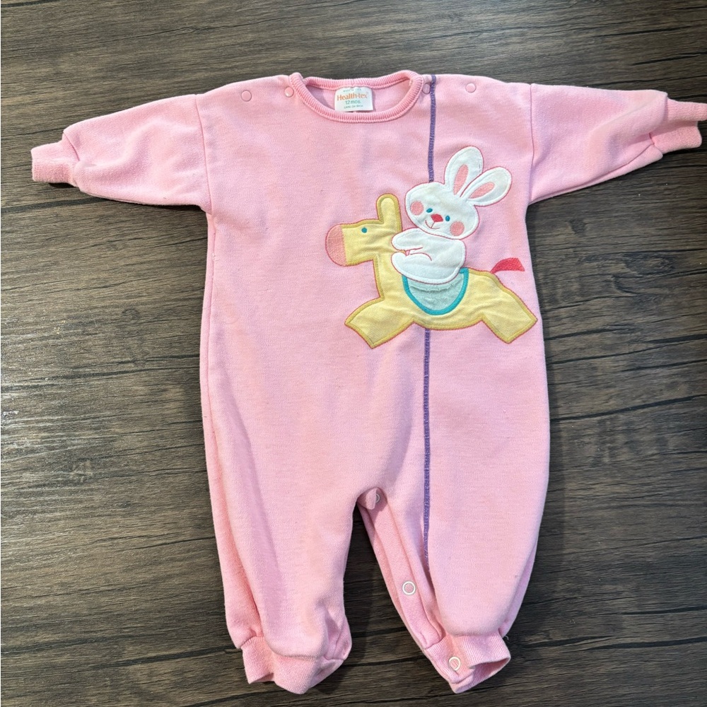 VINTAGE Heathtex Pink Button Up Romper